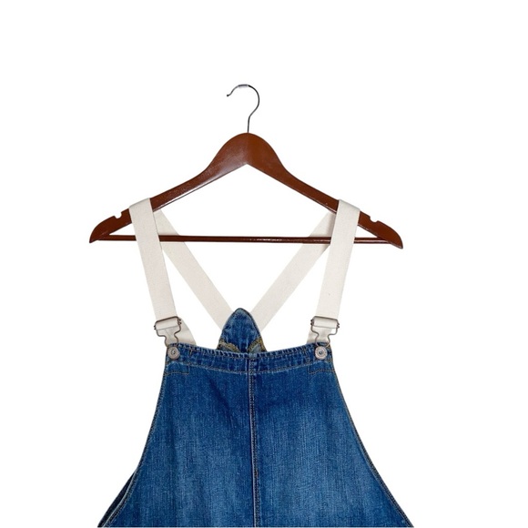 Free People Shapeless Blue Denim Shortalls Short Overalls - Picture 6 of 8